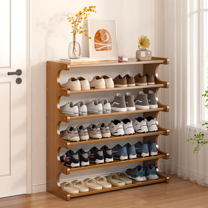 Bamboo Shoe Rack 3/5/6 Layer Freestanding Storage Organizer for Entryway, Dorm & Closet – Space-Saving Multi-Tier Shoe Shelf, Easy Assembly, Brown