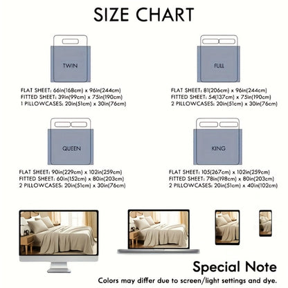 Fitted Sheet Set Deep Pocket | Soft Cooling Breathable Bedding 3-4pcs Fade-Resistant All-Season for Twin Full Queen King – Solid Color Bed Sheets for Dorm Guest Room Everyday Use