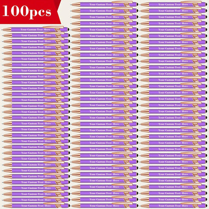 Custom Engraved Ballpoint Pen Set 100pcs, Personalized Metal Luxury Pens Bulk, Engraved Writing Instruments for Wedding, Corporate Gifts, Graduation, Birthday, Christmas, Anniversary & Party Favors – Red, Black, Purple, Gold, Blue