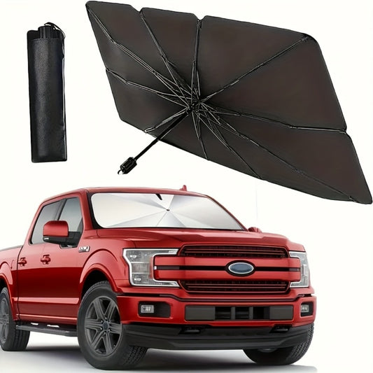 Windshield Sunshade Extra Large – Titanium Silver Retractable Car Sun Shade for UV & Heat Protection | Universal Fit for Car, Truck & RV