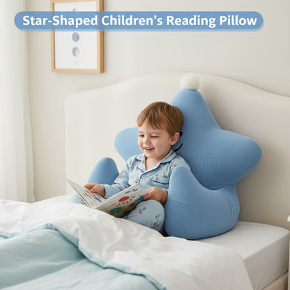 Kids Reading Pillow Star Shape with Neck Support Back Support Lumbar Support & Armrests Ergonomic Spine Protection Sit-Up Pillow for Children Reading Study Gaming on Sofa Bed Floor (Blue Green Yellow Pink)