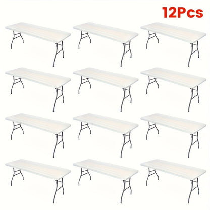 Tablecloth Elastic Cover Set for 6-Foot Rectangle Tables in 3, 6, 9 or 12 Pieces and Three Colors