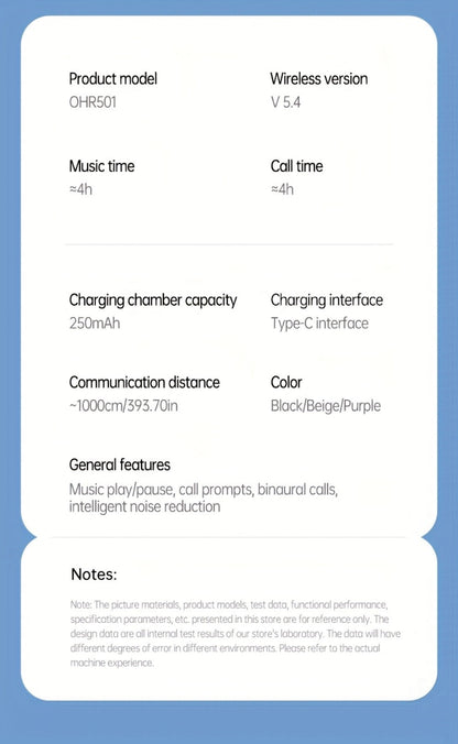 Acer OHR501 Dolby Surround Sound Wireless Earbuds Bluetooth 5.4 Semi-In-Ear TWS Intelligent Noise Cancellation Fingerprint Touch Control Ultra-Low Latency Type-C Fast Charging 8 Colors
