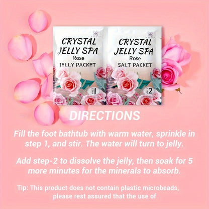 Foot Soak for Dry Cracked Feet Jelly Spa Bubble Bath Salt — Moisturizing Exfoliating Foot Care Treatment, Honey Lavender Lemon & Rose Scents, Relaxing At-Home Pedicure Spa Gift for Women & Men