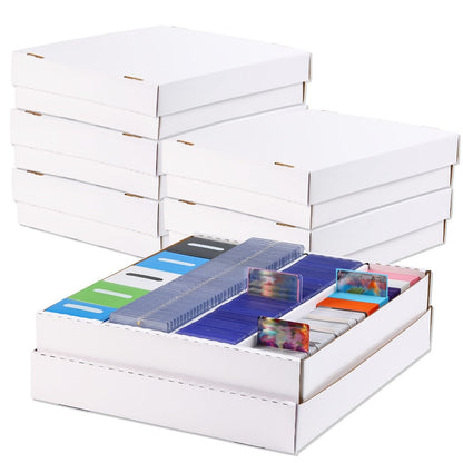 Four-Row Trading Card Storage Box with 1-Pack and 6-Pack Options, 15.8 × 13.3 × 3 Inch Pictured Size