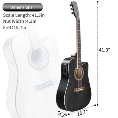 Acoustic Guitar, Adjustable, 10W, KMA101, 41-Inch, Black for Lessons and Practice detail image - detail view 11