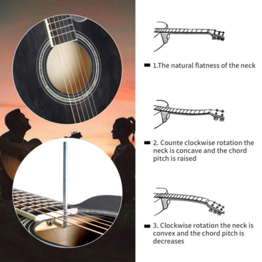 Acoustic Guitar, Adjustable, 10W, KMA101, 41-Inch, Black for Lessons and Practice detail image - detail view 6