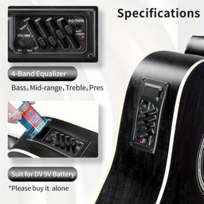 Acoustic Guitar, Adjustable, 10W, KMA101, 41-Inch, Black for Lessons and Practice detail image - detail view 8