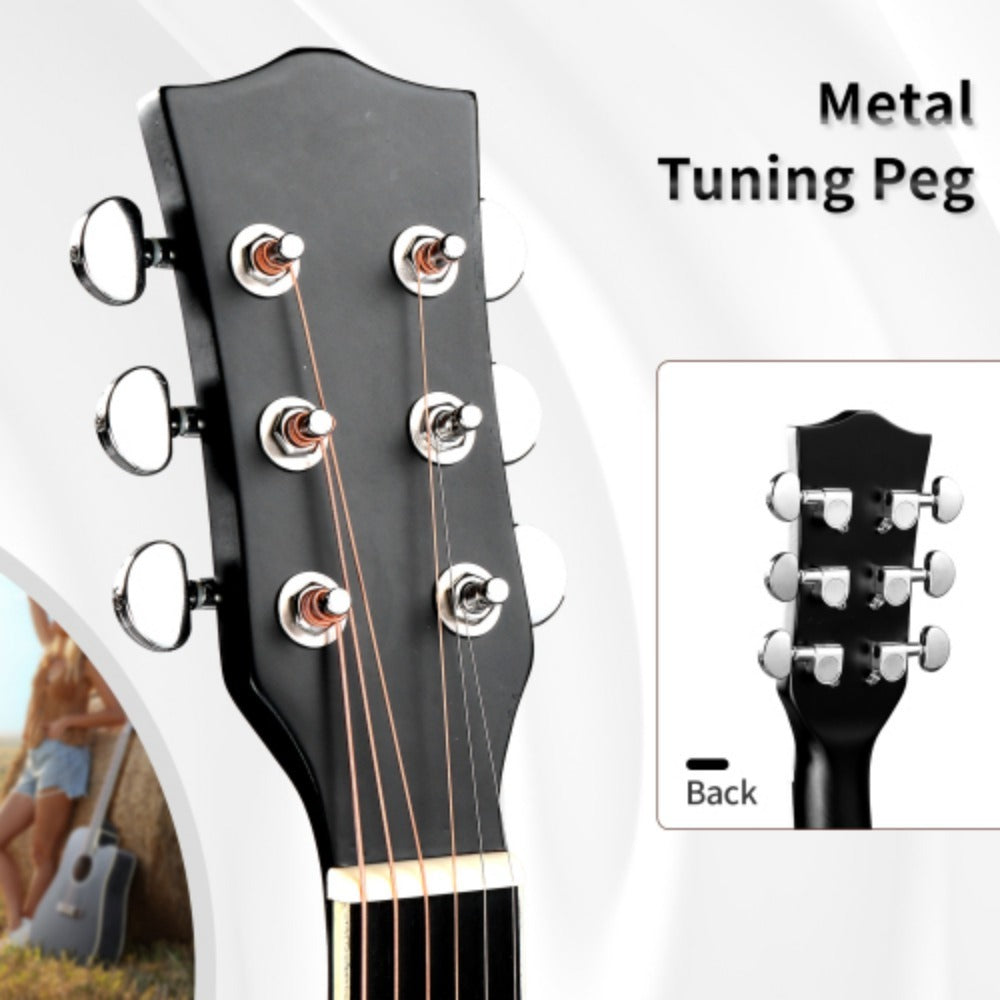 Acoustic Guitar, Adjustable, 10W, KMA101, 41-Inch, Black for Lessons and Practice detail image - detail view 9