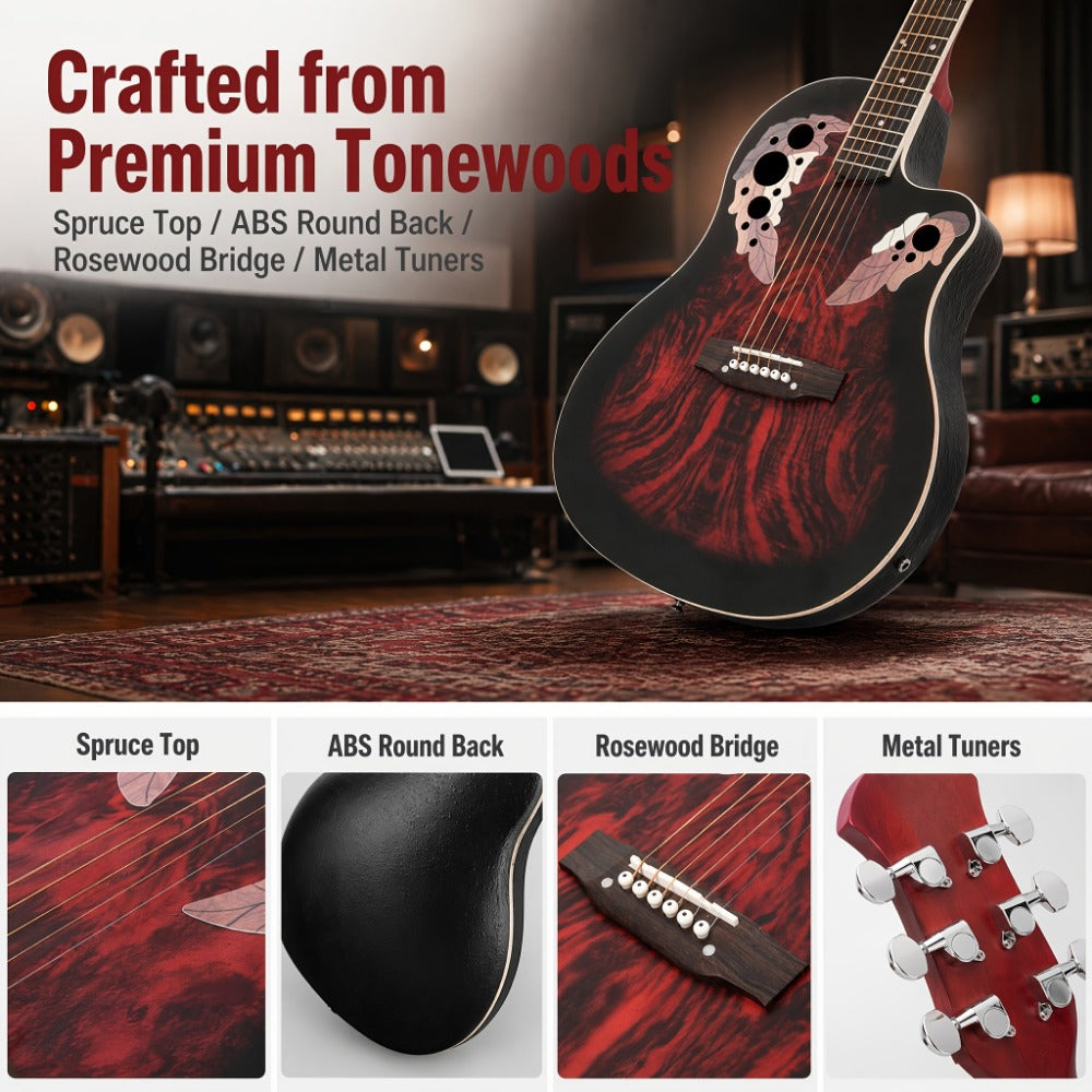 Acoustic Guitar, Adjustable, Full Size, Electric, 41-Inch for Lessons and Practice detail image - detail view 10