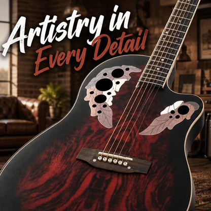 Acoustic Guitar, Adjustable, Full Size, Electric, 41-Inch for Lessons and Practice detail image - detail view 12