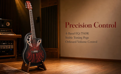 Acoustic Guitar, Adjustable, Full Size, Electric, 41-Inch for Lessons and Practice detail image - detail view 14