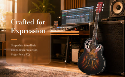 Acoustic Guitar, Adjustable, Full Size, Electric, 41-Inch for Lessons and Practice detail image - detail view 15