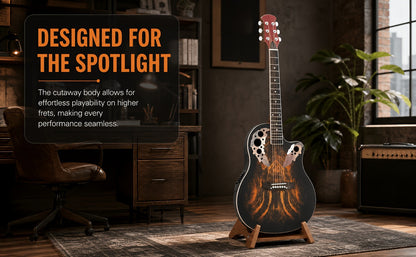 Acoustic Guitar, Adjustable, Full Size, Electric, 41-Inch for Lessons and Practice detail image - detail view 17