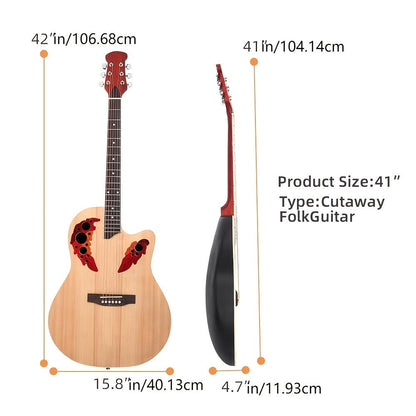 Acoustic Guitar, Adjustable, Full Size, Electric, 41-Inch for Lessons and Practice detail image - detail view 18