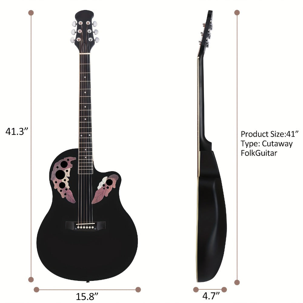 Acoustic Guitar, Adjustable, Full Size, Electric, 41-Inch for Lessons and Practice detail image - detail view 19