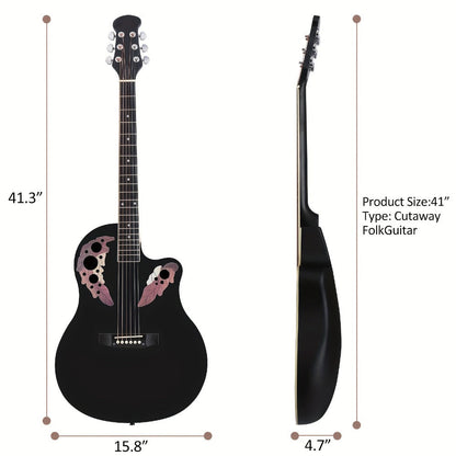 Acoustic Guitar, Adjustable, Full Size, Electric, 41-Inch for Lessons and Practice detail image - detail view 19