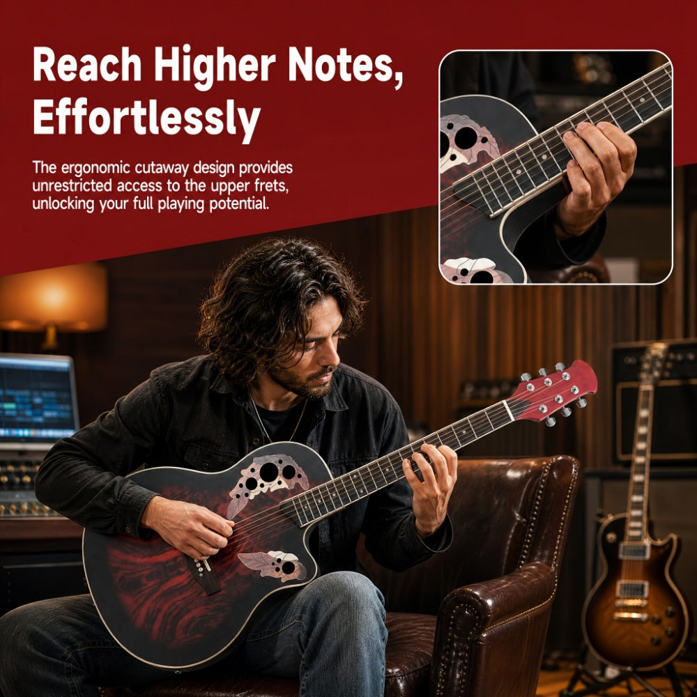 Acoustic Guitar, Adjustable, Full Size, Electric, 41-Inch for Lessons and Practice detail image - detail view 8