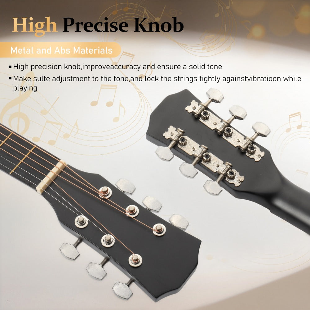 Acoustic Guitar, Black, 30-Inch, Basswood, Cutaway for Lessons and Practice detail image - detail view 17
