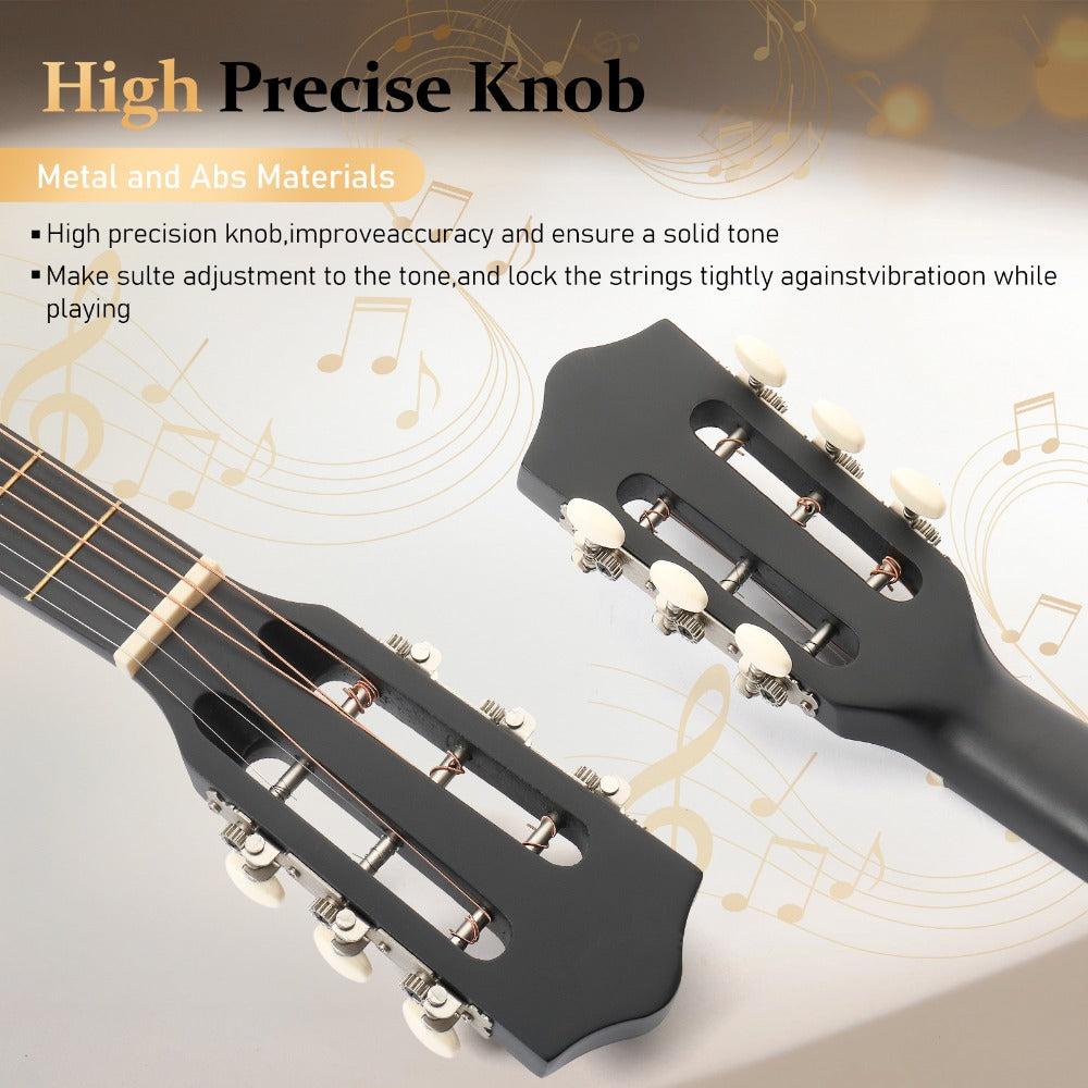 Acoustic Guitar, Black, 30-Inch, Basswood, Cutaway for Lessons and Practice detail image
