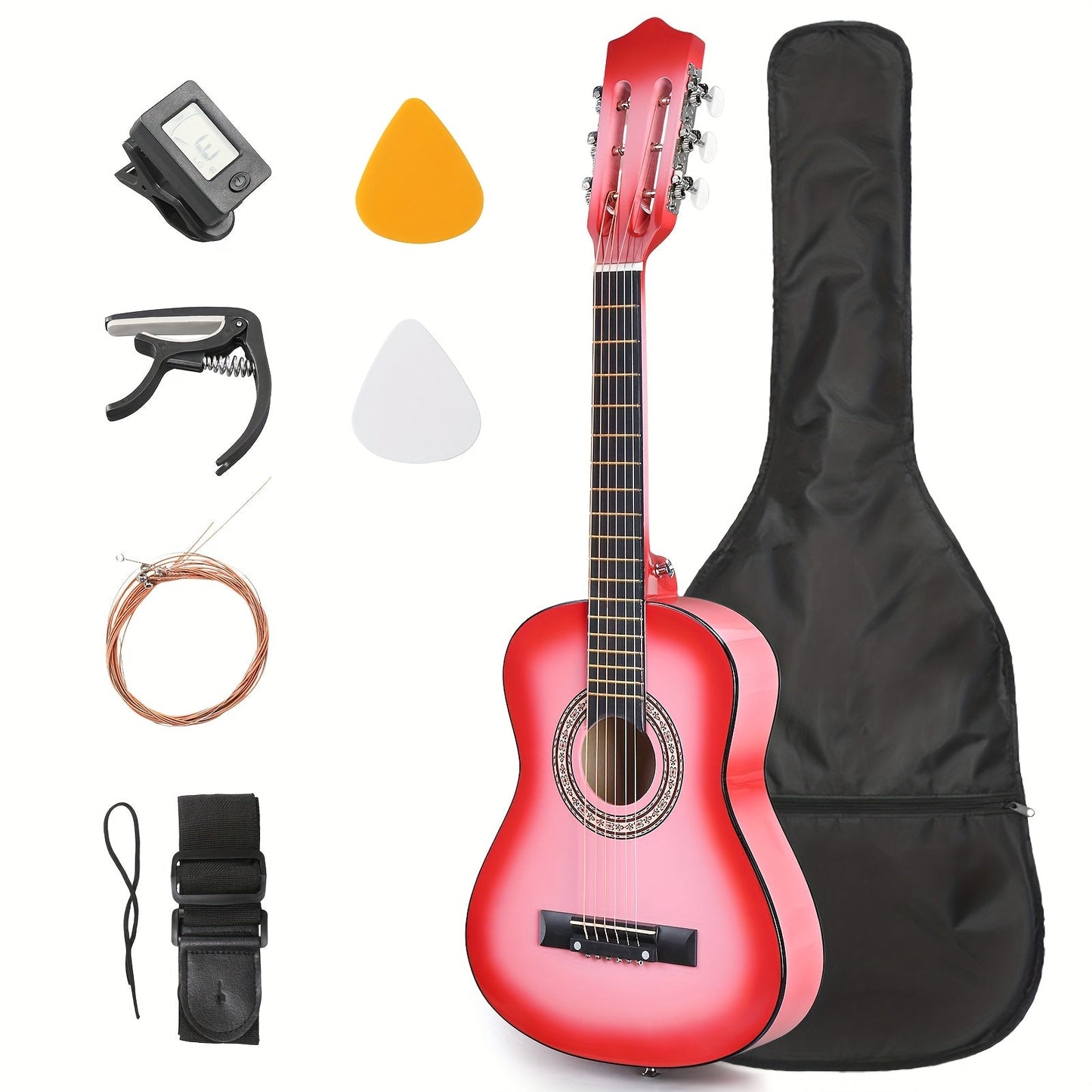 Acoustic Guitar shown in the Glossy Pink option