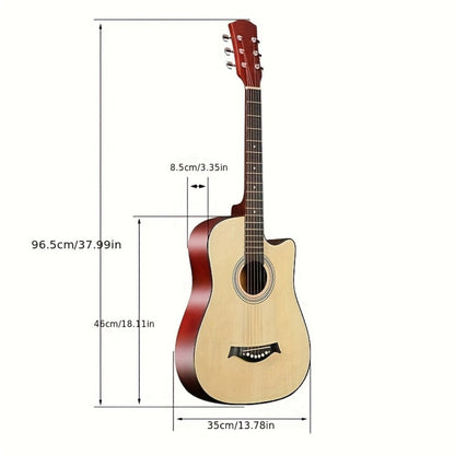 Acoustic Guitar, Black, 38 Inch, Inch, Beginner, Set for Lessons and Practice detail image
