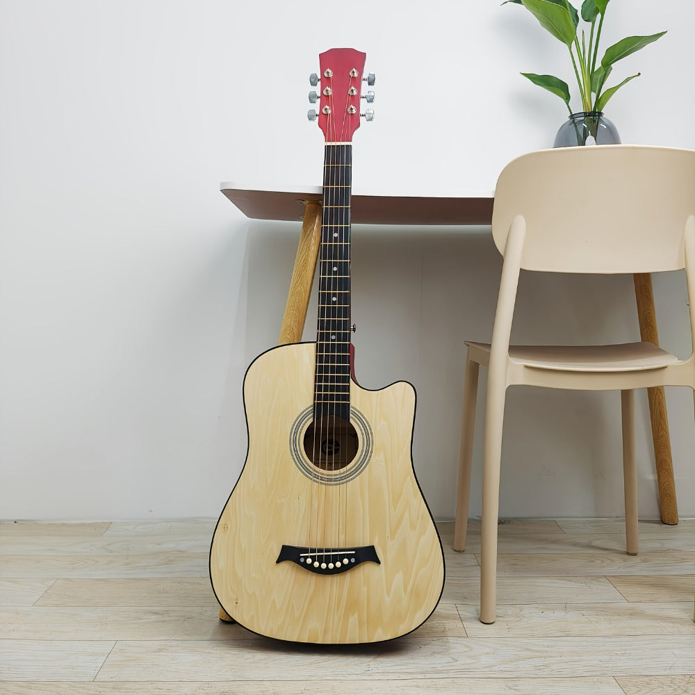 Acoustic Guitar, Black, 38 Inch, Inch, Beginner, Set for Lessons and Practice detail image - detail view 8