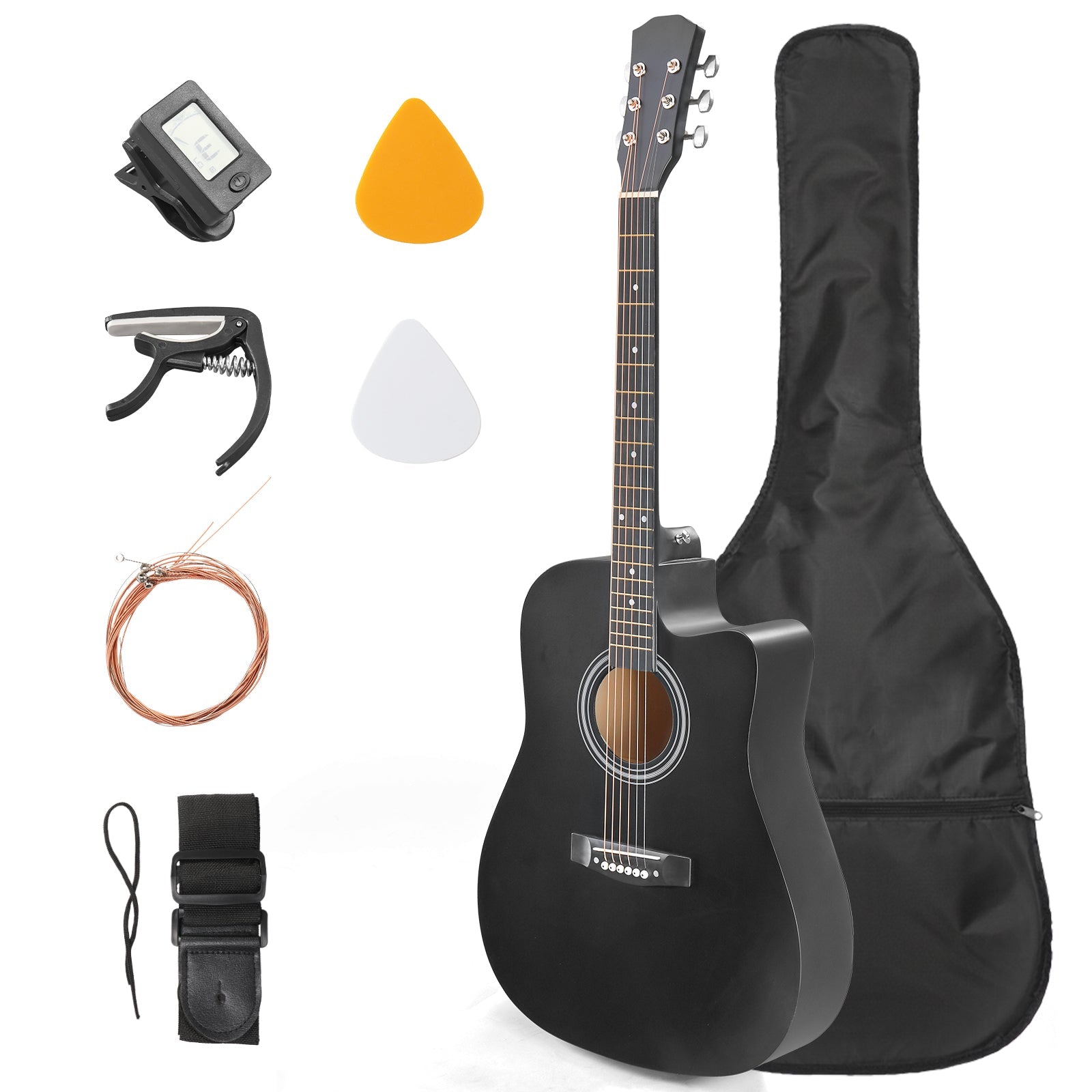 Acoustic Guitar shown in the Black option