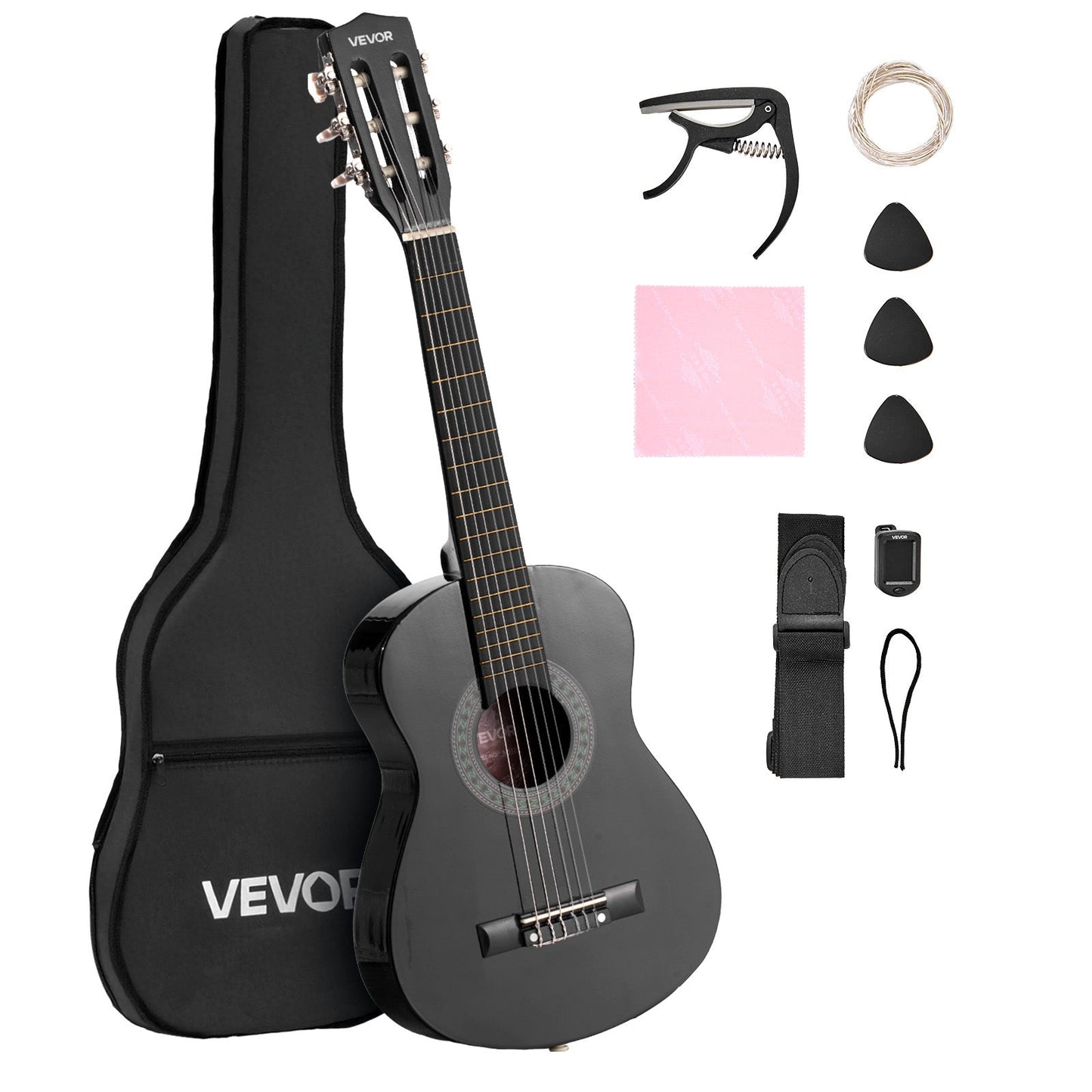 Acoustic Guitar shown in the Black option