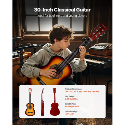 Acoustic Guitar, Black, VEVOR, Classical, Beginner for Lessons and Practice detail image - detail view 12