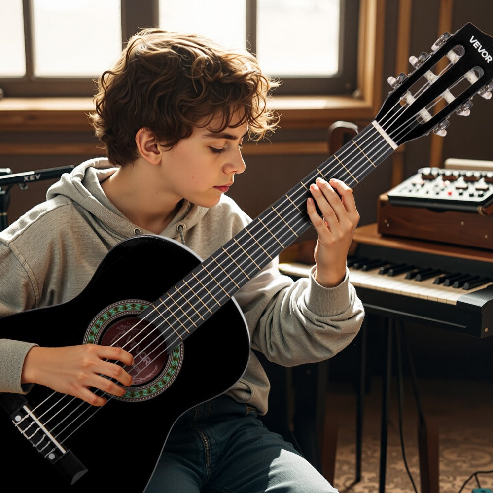 Acoustic Guitar, Black, VEVOR, Classical, Beginner for Lessons and Practice detail image - detail view 16