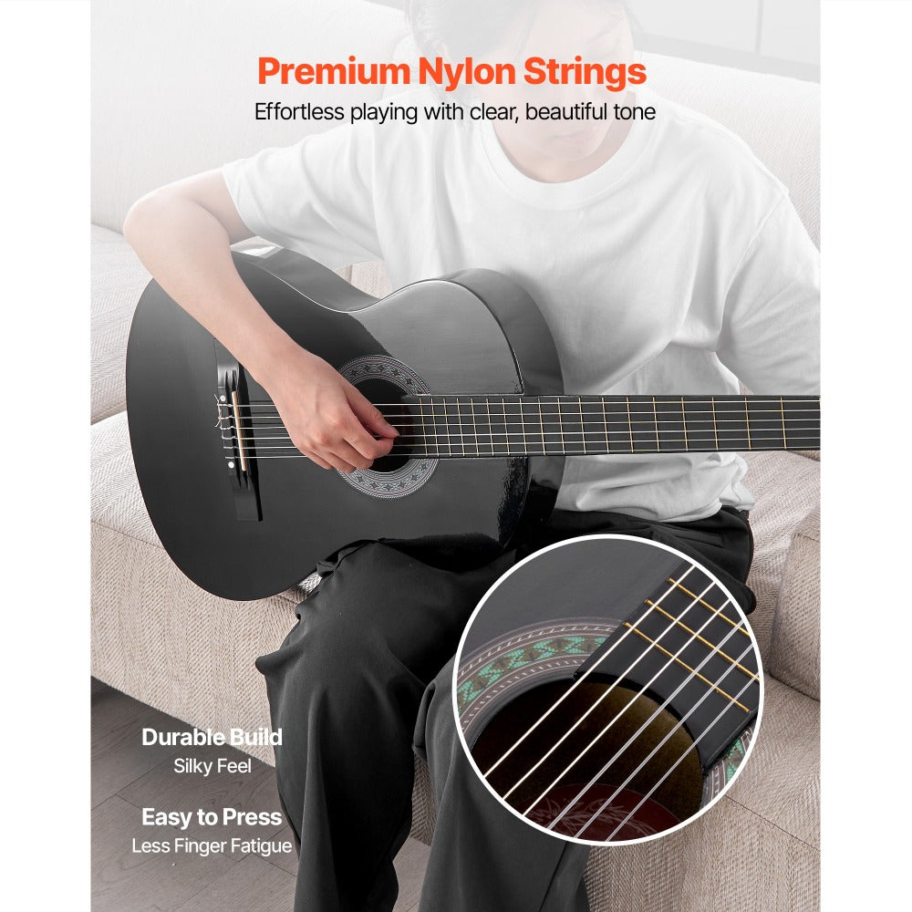 Acoustic Guitar, Black, VEVOR, Classical, Beginner for Lessons and Practice detail image - detail view 19