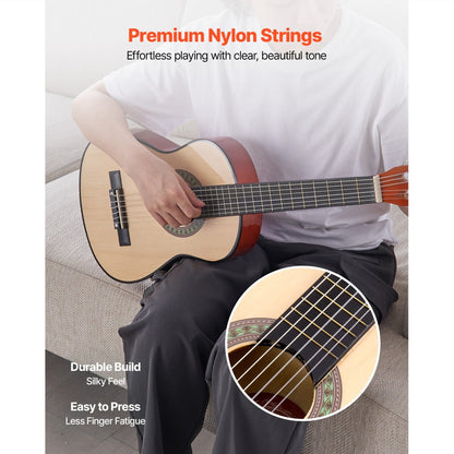 Acoustic Guitar, Black, VEVOR, Classical, Beginner for Lessons and Practice detail image - detail view 21