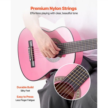 Acoustic Guitar, Black, VEVOR, Classical, Beginner for Lessons and Practice detail image - detail view 28