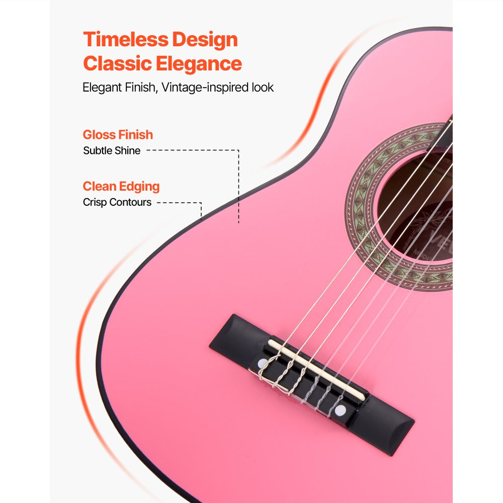 Acoustic Guitar, Black, VEVOR, Classical, Beginner for Lessons and Practice detail image - detail view 32