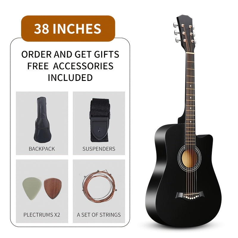 Acoustic Guitar shown in the Black + 38 inches option