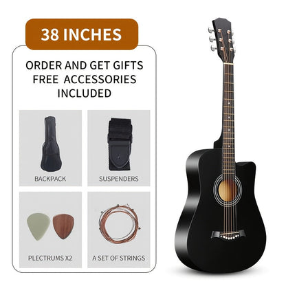 Acoustic Guitar shown in the Black + 38 inches option