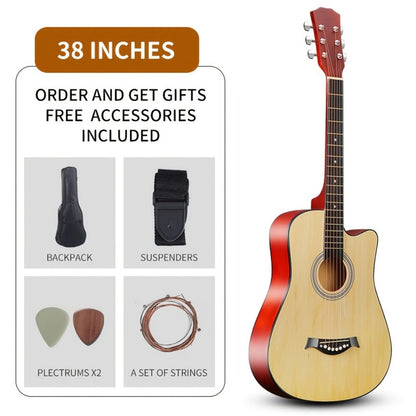 Acoustic Guitar, blue+38 inches, Full Size, Full-Size/, Cutaway, GuitarFor for Lessons detail image - detail view 10