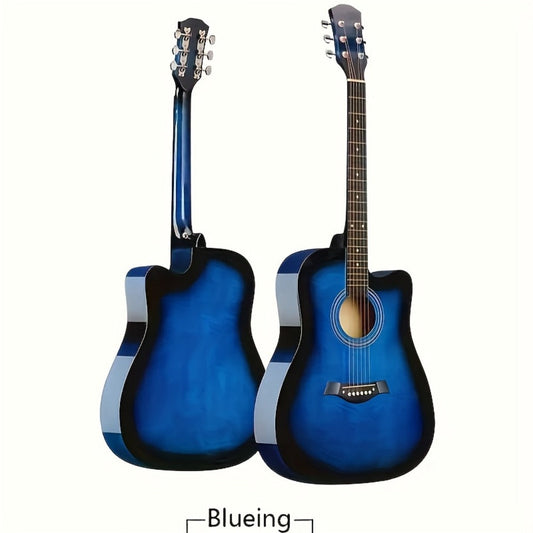 Acoustic Guitar, blue+38 inches, Full Size, Full-Size/, Cutaway, GuitarFor for Lessons detail image