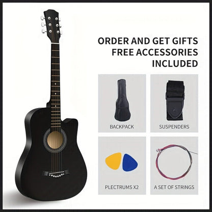 Acoustic Guitar, blue+38 inches, Full Size, Full-Size/, Cutaway, GuitarFor for Lessons detail image - detail view 7