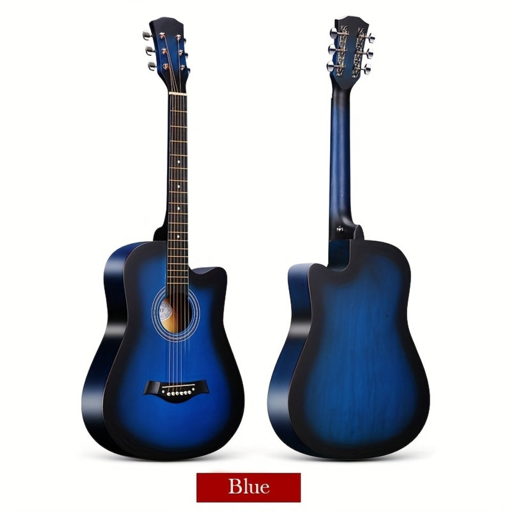 Acoustic Guitar, Blue-A, Full Size, Full-Size, Complete, Beginners for Lessons detail image - detail view 13