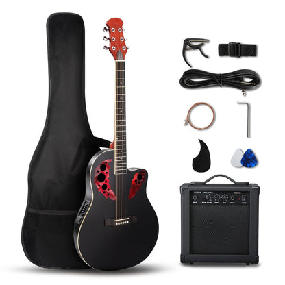Acoustic Guitar shown in the Black with AMP option