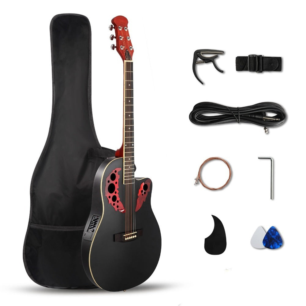 Acoustic Guitar, Blue, Full Size, BONNLO, 41In, Cutaway for Lessons and Practice detail image - detail view 5