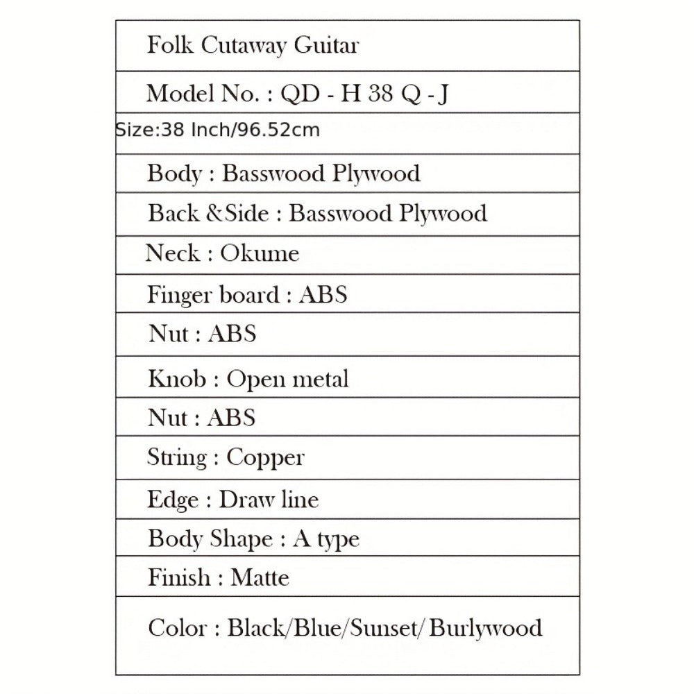 Acoustic Guitar, Complete, 38-Inch, Players for Lessons and Practice detail image - detail view 15