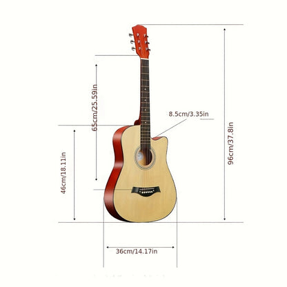 Acoustic Guitar, Full Size, 38-Inch, Basswood, Beginners for Lessons and Practice detail image