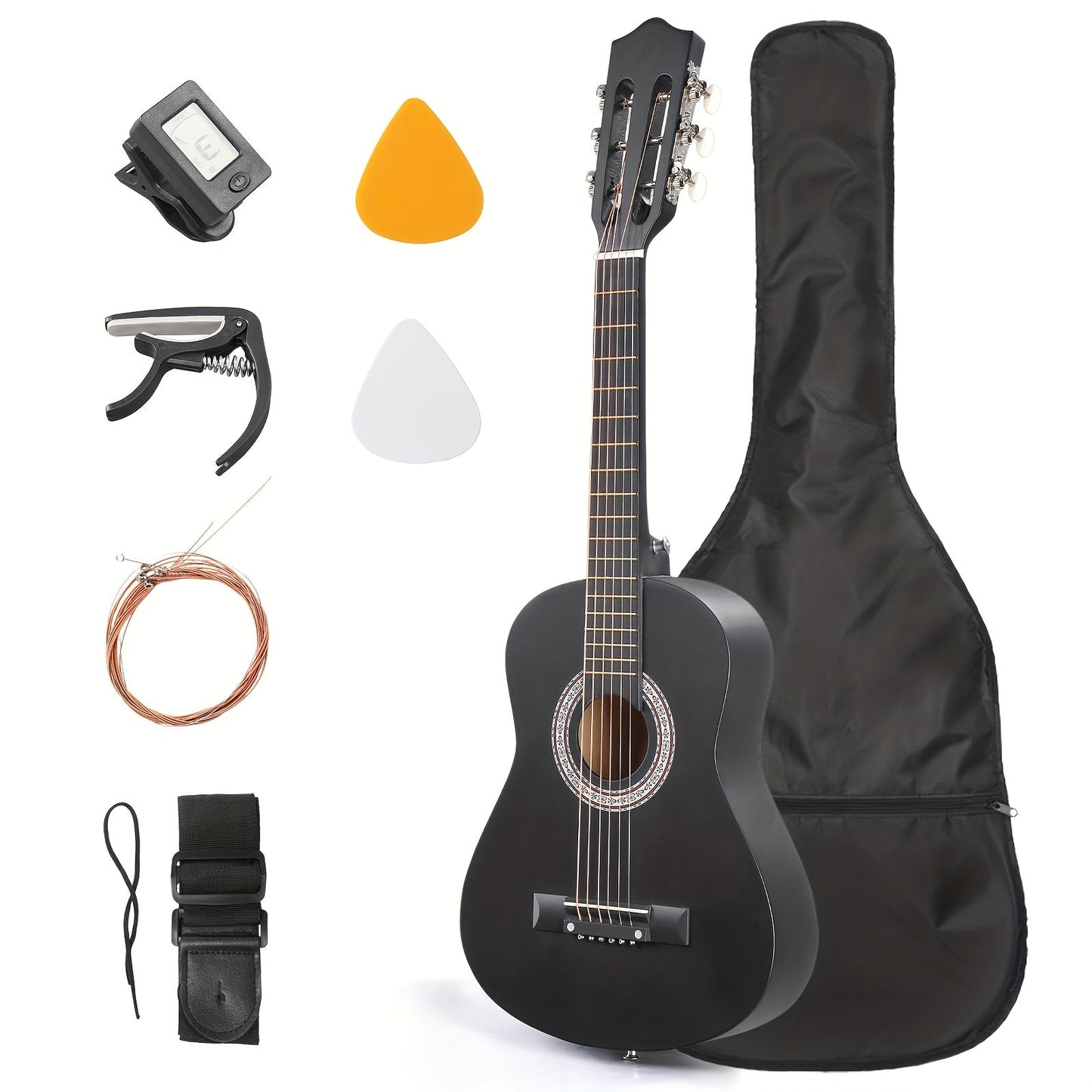 Acoustic Guitar shown in the Black option