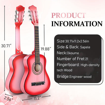 Acoustic Guitar, Light Sky Blue, 30 inch, Glarry, 30-Inch, Size for Lessons and Practice detail image - detail view 23