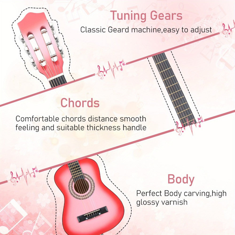 Acoustic Guitar, Light Sky Blue, 30 inch, Glarry, 30-Inch, Size for Lessons and Practice detail image - detail view 8