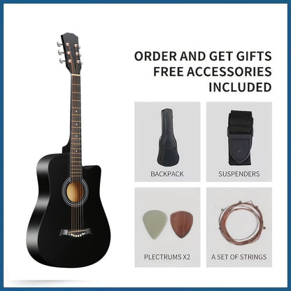 Acoustic Guitar shown in the Black option