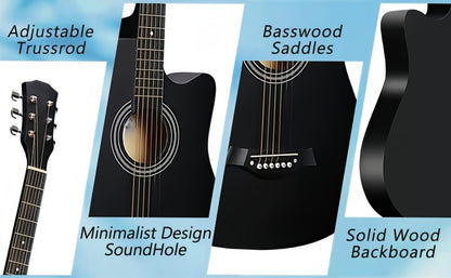 Acoustic Guitar, Portable, 38 Inch, Halloween, Inch, Starter for Lessons and Practice detail image - detail view 16